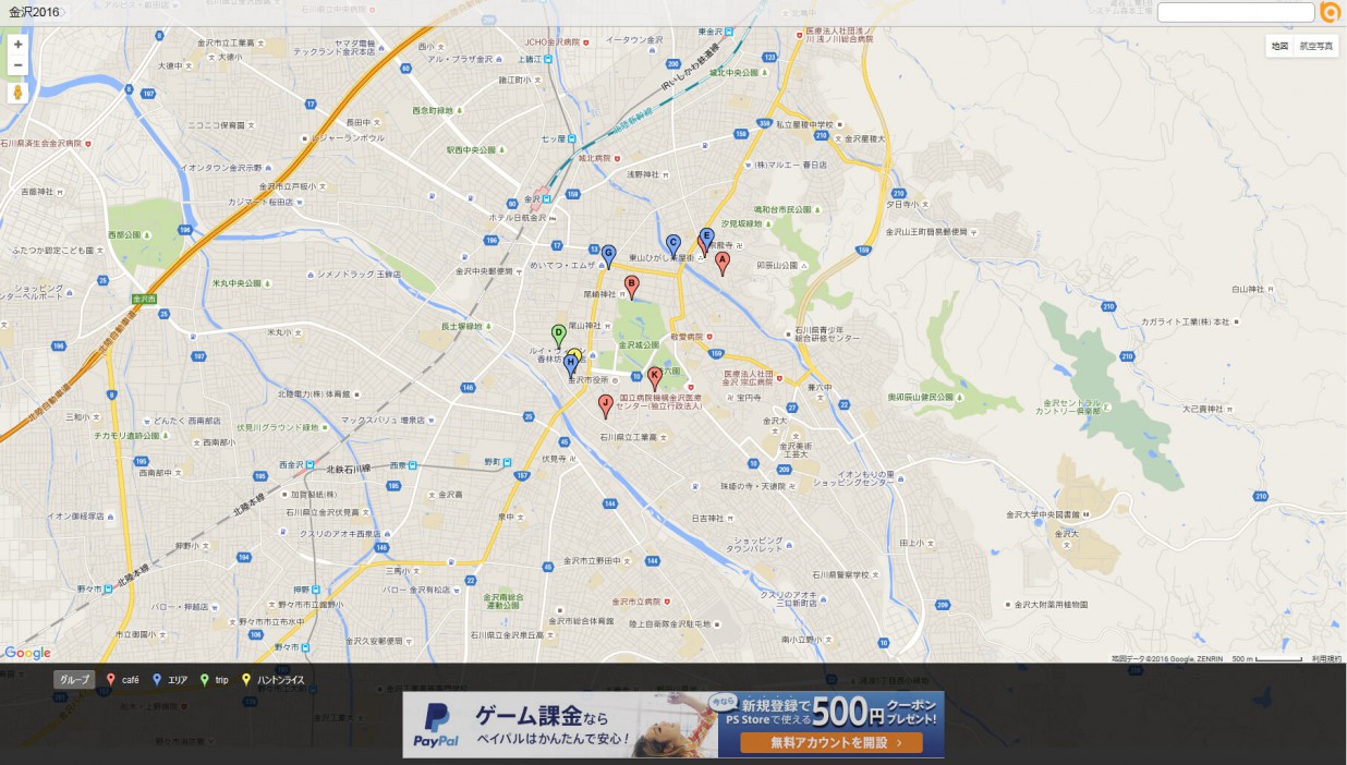 BatchGeoでGoogleMAPに複数のマーカーを立てた地図を作成